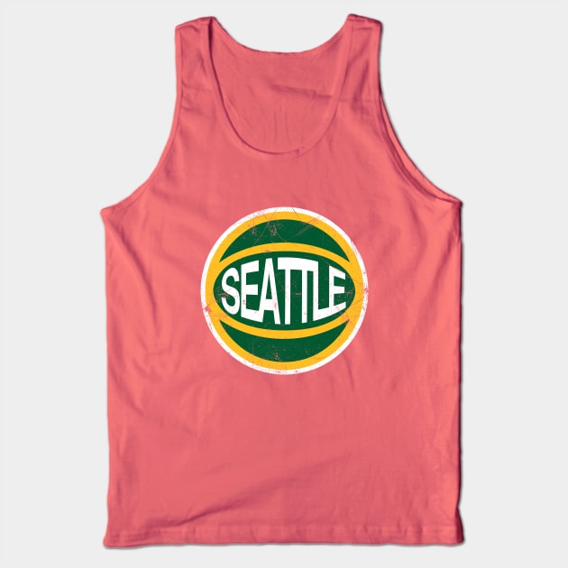 Seattle Retro Ball - Green 1 Tank Top by KFig21